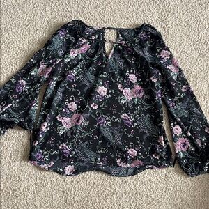 Floral Black Blouse